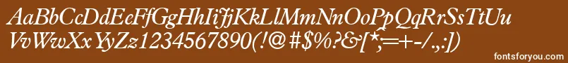 P761RomanItalic Font – White Fonts on Brown Background