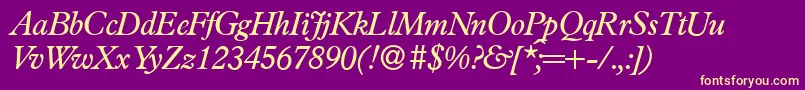 Lisätietoja P761RomanItalic-fontista P761RomanItalic-fontti – keltaiset fontit violetilla taustalla