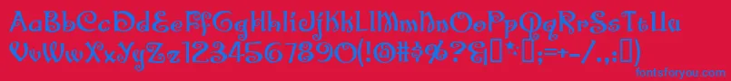 Santbsb Font – Blue Fonts on Red Background