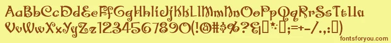 Santbsb Font – Brown Fonts on Yellow Background