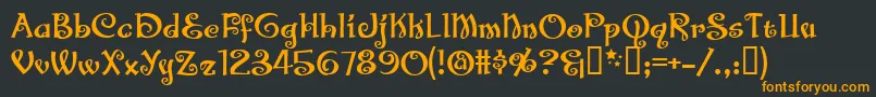 フォントSantbsb – 黒い背景にオレンジの文字