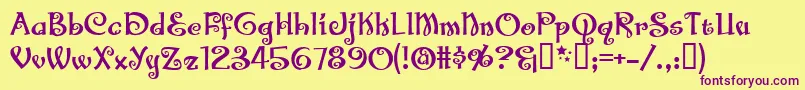 Santbsb Font – Purple Fonts on Yellow Background