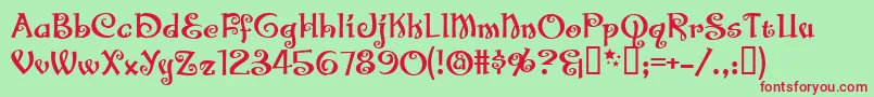 Santbsb Font – Red Fonts on Green Background