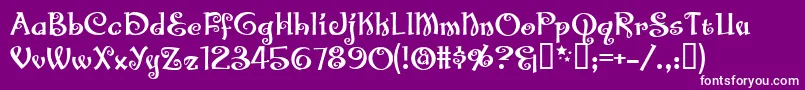 フォントSantbsb – 紫の背景に白い文字