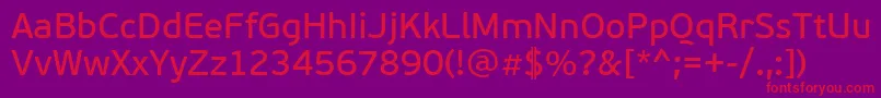 PfbeausansproBbook Font – Red Fonts on Purple Background