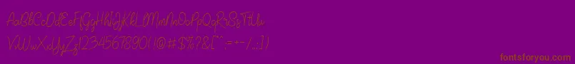 JaliscoDemo-Schriftart – Braune Schriften auf violettem Hintergrund