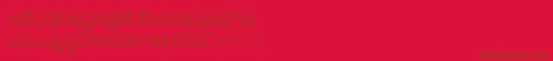 JaliscoDemo-Schriftart – Braune Schriften auf rotem Hintergrund