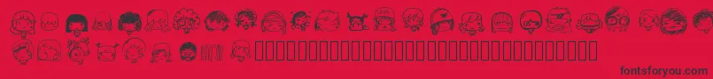 Pixopopkawaiigirls Font – Black Fonts on Red Background