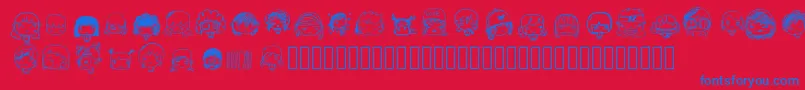 Pixopopkawaiigirls Font – Blue Fonts on Red Background