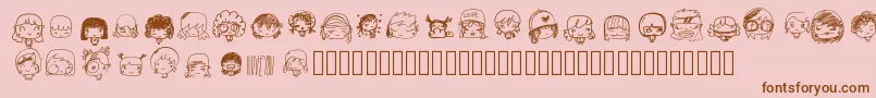 Pixopopkawaiigirls Font – Brown Fonts on Pink Background