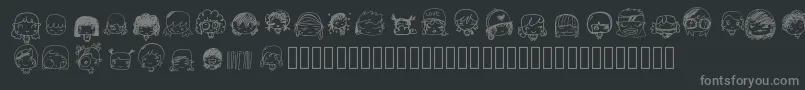 Pixopopkawaiigirls Font – Gray Fonts on Black Background