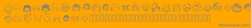 Pixopopkawaiigirls Font – Gray Fonts on Orange Background
