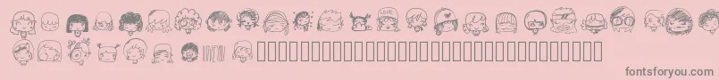 Pixopopkawaiigirls-fontti – harmaat kirjasimet vaaleanpunaisella taustalla