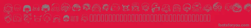 Pixopopkawaiigirls Font – Gray Fonts on Red Background