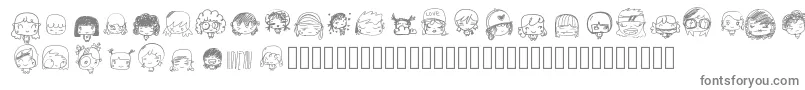 Pixopopkawaiigirls Font – Gray Fonts on White Background