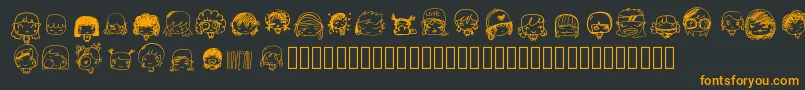 Pixopopkawaiigirls Font – Orange Fonts on Black Background
