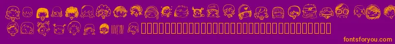 Pixopopkawaiigirls Font – Orange Fonts on Purple Background
