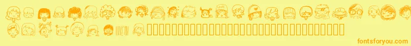 Pixopopkawaiigirls Font – Orange Fonts on Yellow Background