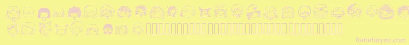 Pixopopkawaiigirls Font – Pink Fonts on Yellow Background