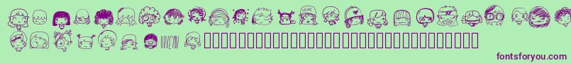 Pixopopkawaiigirls Font – Purple Fonts on Green Background