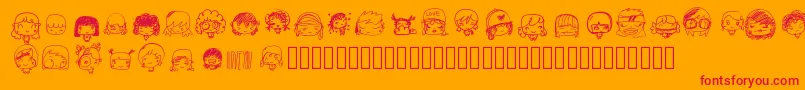 フォントPixopopkawaiigirls – オレンジの背景に赤い文字