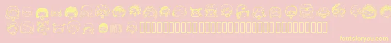 Fonte Pixopopkawaiigirls – fontes amarelas em um fundo rosa