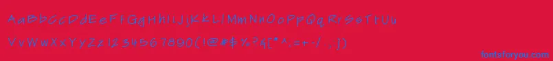Dribbleguts Font – Blue Fonts on Red Background