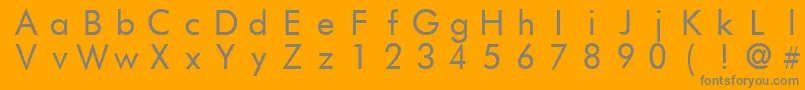 Futrfw-Schriftart – Graue Schriften auf orangefarbenem Hintergrund