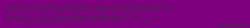 BiscuitMadeItalic-Schriftart – Schwarze Schriften auf violettem Hintergrund