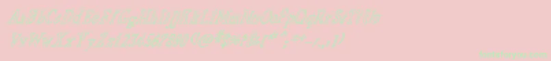 BiscuitMadeItalic-Schriftart – Grüne Schriften auf rosa Hintergrund