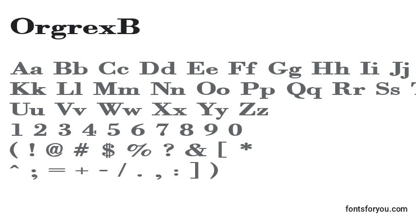 OrgrexB Font – alphabet, numbers, special characters