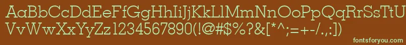 Шрифт Louisville – зелёные шрифты на коричневом фоне