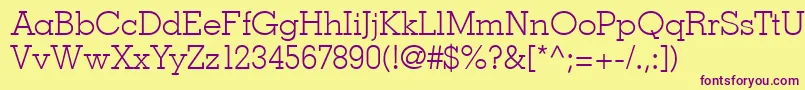 Louisville-Schriftart – Violette Schriften auf gelbem Hintergrund