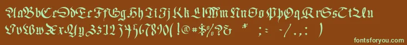 Goethe Font – Green Fonts on Brown Background