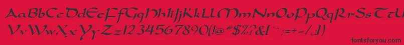 DorovarflfItalic Font – Black Fonts on Red Background