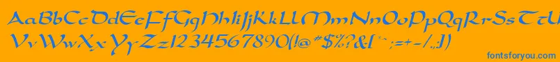 DorovarflfItalic Font – Blue Fonts on Orange Background
