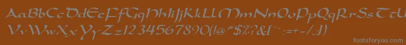 DorovarflfItalic Font – Gray Fonts on Brown Background