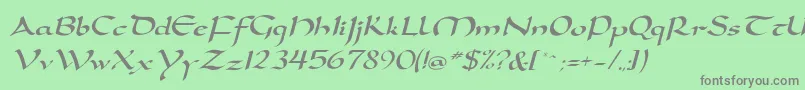 DorovarflfItalic Font – Gray Fonts on Green Background