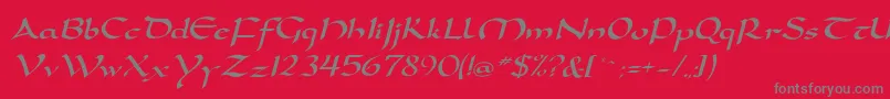 DorovarflfItalic Font – Gray Fonts on Red Background