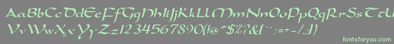 DorovarflfItalic Font – Green Fonts on Gray Background