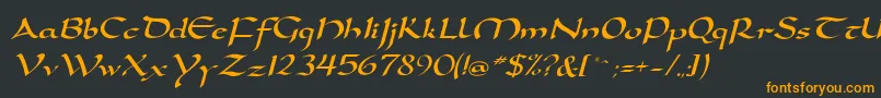 DorovarflfItalic Font – Orange Fonts on Black Background