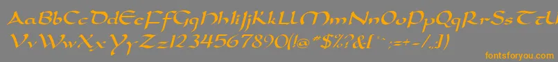 DorovarflfItalic Font – Orange Fonts on Gray Background