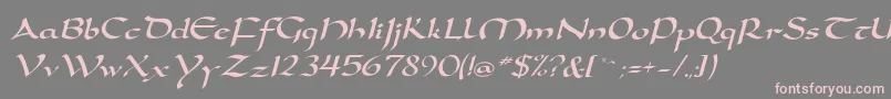 DorovarflfItalic Font – Pink Fonts on Gray Background