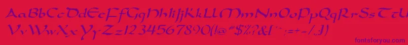 DorovarflfItalic Font – Purple Fonts on Red Background
