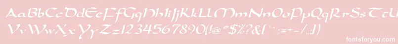 DorovarflfItalic-Schriftart – Weiße Schriften auf rosa Hintergrund