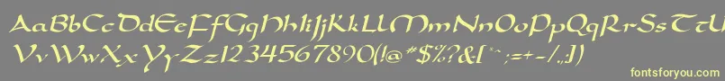 DorovarflfItalic Font – Yellow Fonts on Gray Background