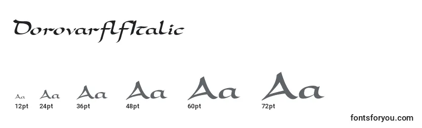 Размеры шрифта DorovarflfItalic