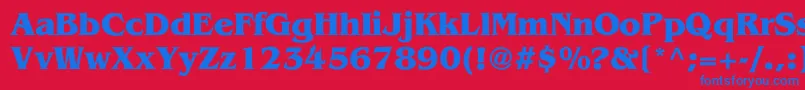 VientienBold Font – Blue Fonts on Red Background