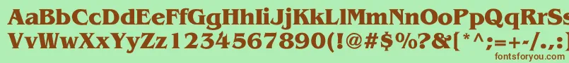Saiba mais sobre a fonte VientienBold Fonte VientienBold – fontes marrons em um fundo verde