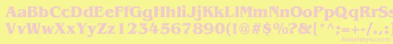 Шрифт VientienBold – розовые шрифты на жёлтом фоне